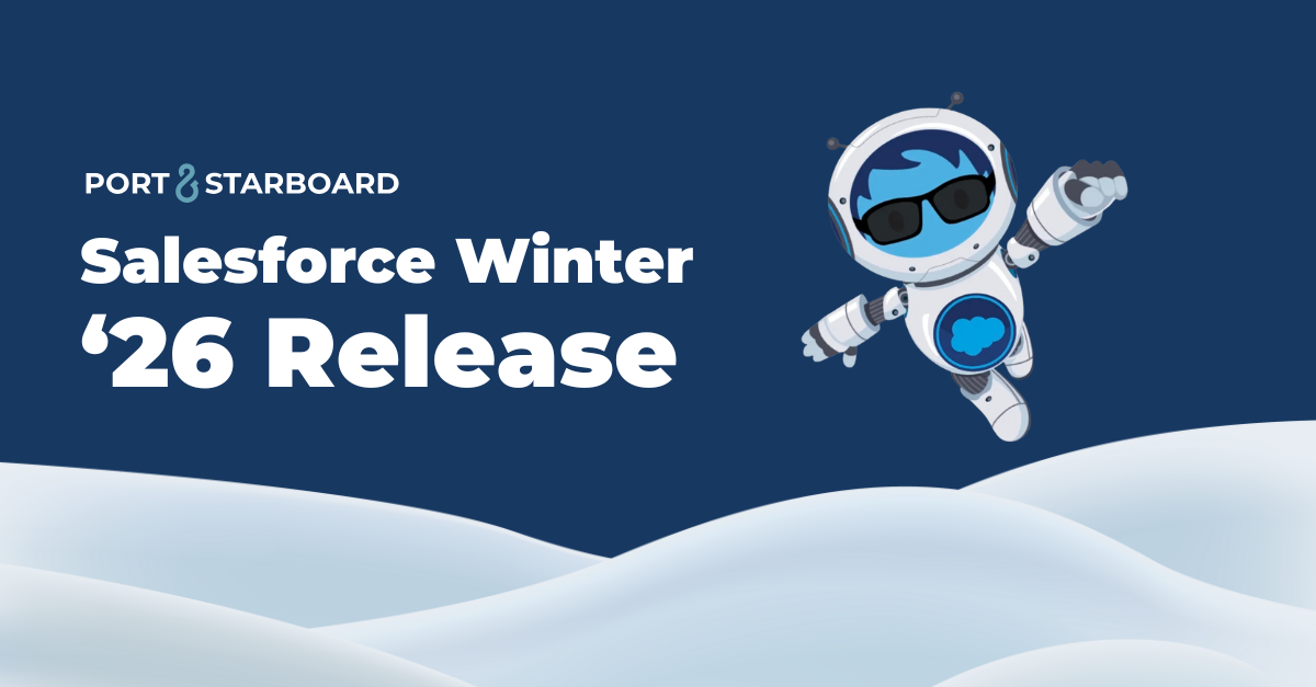 Salesforce Winter '26 Release with Salesforce astronaut character in snow